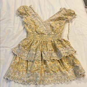 Floral Lace Trim Dress